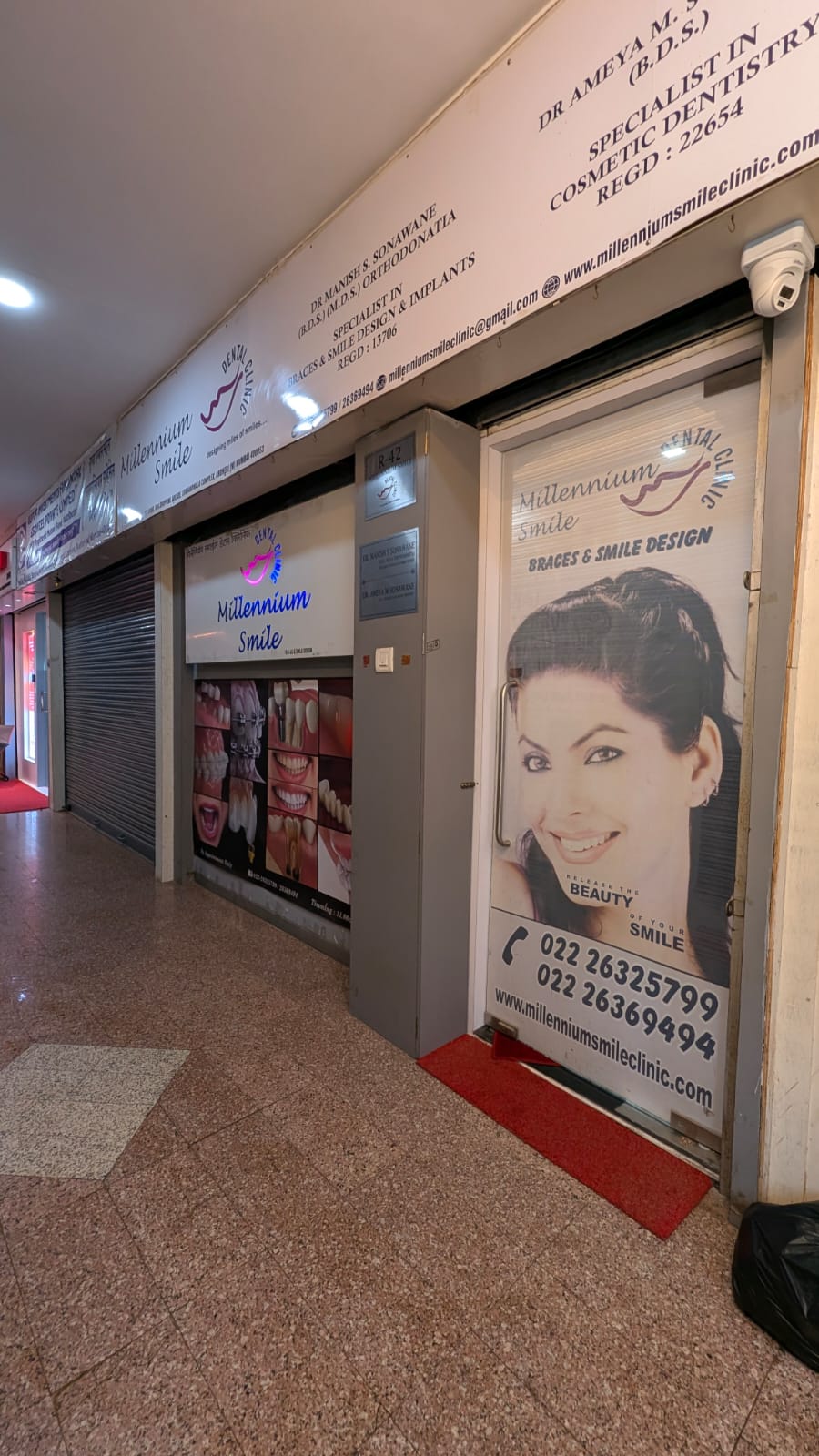 Millennium Smile Dental Clinic entrance at Lokhandwala Complex, Andheri West Mumbai