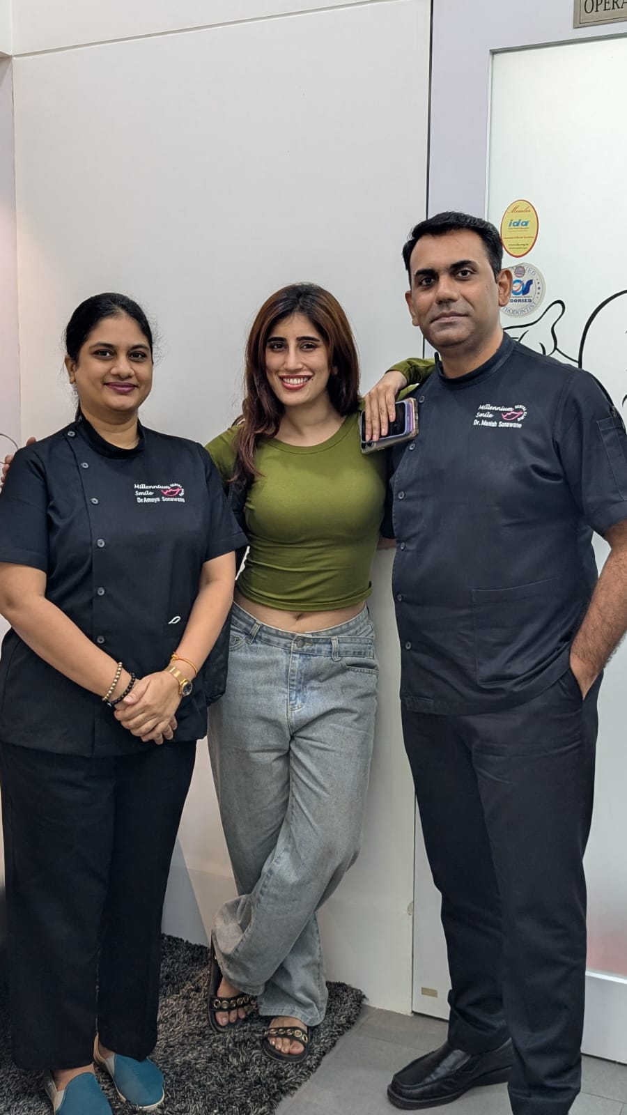 Dr. Manish and Dr. Ameya Sonawane with a film industry guest